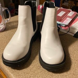 white chelsea boots